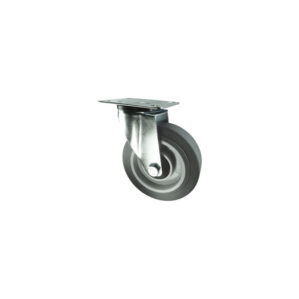 SWIVEL PLATE 200mm GREY RUBBER TYRE