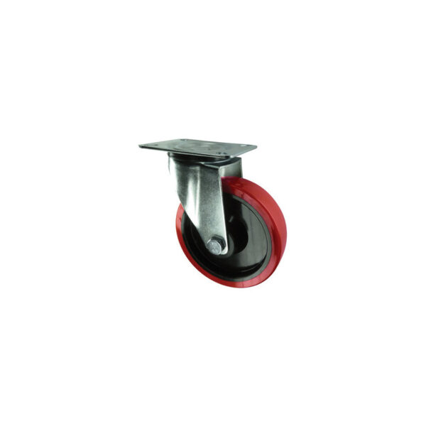 SWIVEL PLATE 125mm POLYURETHANE TYRE