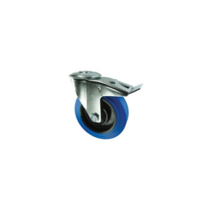 BRAKED BOLT HOLE 80mm BLUE RUBBER TYRE