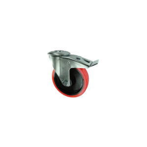 BRAKED SWIVEL BOLT HOLE 8 0mm POLYURETHANE TYRE