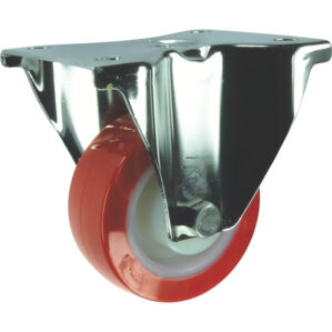 Stainless Steel Fixed Plate Castor Polyurethane Tyre 125mm