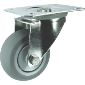 Stainless Steel Swivel Plate Rubber Tyre Castor 200mm