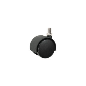 Twin Wheel Furniture Castor with 50mm Nylon Wheel and Threaded Swivel Plate (M10)