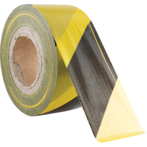 Black/Yellow Barrier Tape in Dispenser - 75mm x 500m