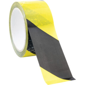 50mm x 33m Black/Yellow Hazard Tape With BOPP Over Laminate