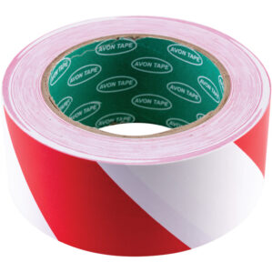50mm x 33m RED/WHITE HAZARDMARKING TAPE