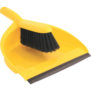 Plastic Dustpan & Soft Brush Set Yellow