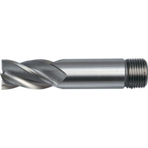 E411T, End Mill, Regular, Threaded Shank, 18mm, Cobalt High Speed Steel, Bright