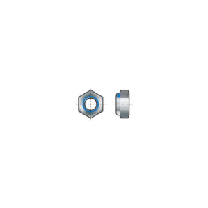 M30 Steel Lock Nut, Nylon Insert, Bright Zinc Plated, Material Grade 8