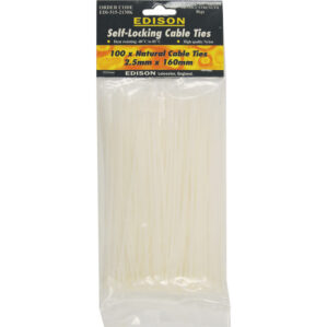 Cable Ties, Natural, 7.6x450mm (Pk-100)