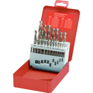Jobber Drill Sets, Standard Length, Metric, Cobalt High Speed Steel, Set Of 19