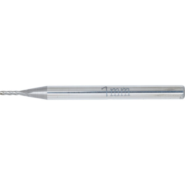 End Mill, Regular, Plain Round Shank, 1mm, Carbide, Uncoated
