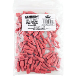 6.30mm FULLY INSULATED RED FEMALE PUSH-ON (100)