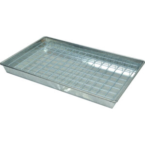 Galvanised Steel Drip Tray, 540mm x 345mm x 50mm, c/w Mesh