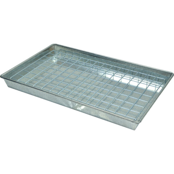 Galvanised Steel Drip Tray, 540mm x 345mm x 50mm, c/w Mesh