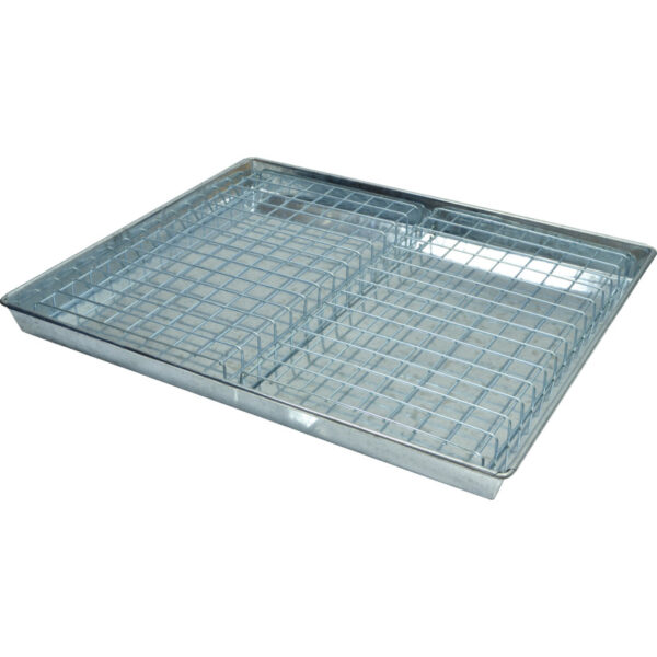 Galvanised Steel Drip Tray, 665mm x 560mm x 50mm, c/w Mesh