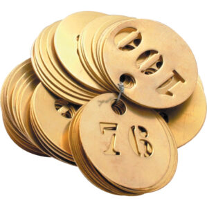 30mm BRASS IDENTITY DISCS 1-100 (BOX-100)