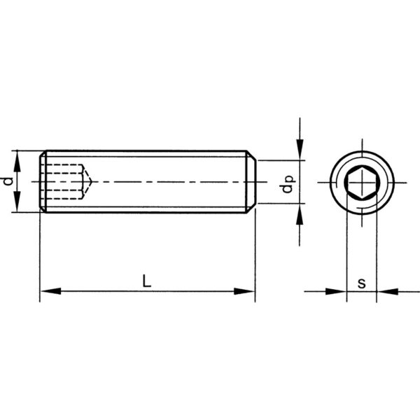 M12x30 SKT SET SCREW FLAT POINT (GR-45H) (14.9)