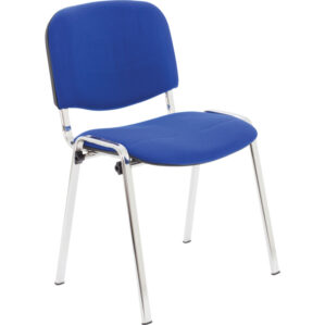 CONFERENCE CHROME STACKING CHAIR BLUE