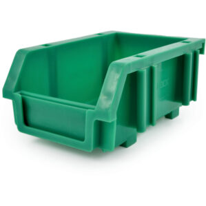 Storage Bin, Plastic, Green, 88mm x 130mm x 55mm