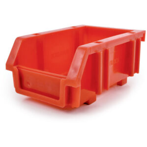 Storage Bin, Plastic, Red, 88mm x 130mm x 55mm
