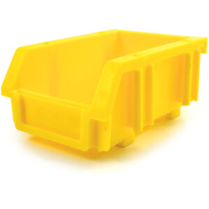 Storage Bin, Plastic, Yellow, 88mm x 130mm x 55mm
