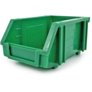 Storage Bin, Plastic, Green, 104mm x 163mm x 80mm