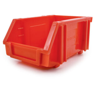 Storage Bin, Plastic, Red, 104mm x 163mm x 80mm
