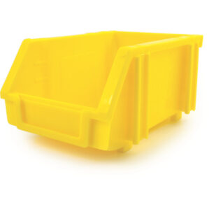 Storage Bin, Plastic, Yellow, 104mm x 163mm x 80mm