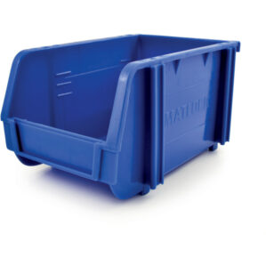 Storage Bin, Plastic, Blue, 157mm x 237mm x 132mm