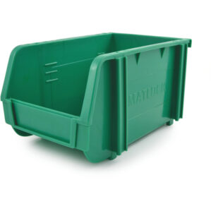 Storage Bin, Plastic, Green, 157mm x 237mm x 132mm