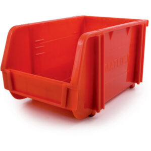 Storage Bin, Plastic, Red, 157mm x 237mm x 132mm