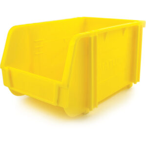 Storage Bin, Plastic, Yellow, 157mm x 237mm x 132mm