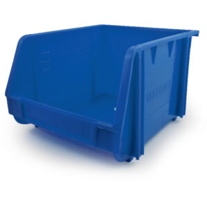 Storage Bin, Plastic, Blue, 222mm x 278mm x 165mm