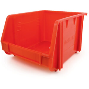 Storage Bin, Plastic, Red, 222mm x 278mm x 165mm