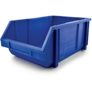 Storage Bin, Plastic, Blue, 280mm x 425mm x 184mm