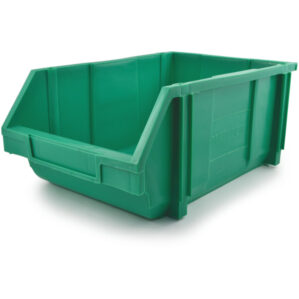 Storage Bin, Plastic, Green, 280mm x 425mm x 184mm