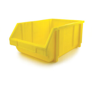 Storage Bin, Plastic, Yellow, 280mm x 425mm x 184mm