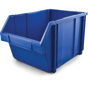 Storage Bin, Plastic, Blue, 280mm x 425mm x 260mm