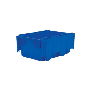 Plastic Euro Nesting Bin with Intergral Lid, Blue, 265mm x 400mm x 600mm