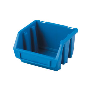 Storage Bin, Plastic, Blue, 116mm x 112mm x 75mm