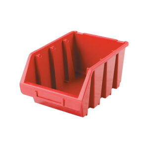 Storage Bin, Plastic, Red, 116mm x 212mm x 75mm