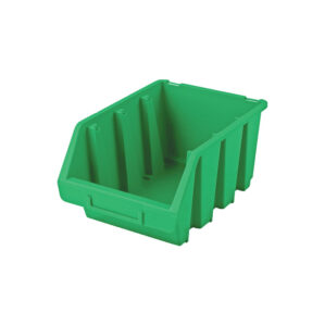 Storage Bin, Plastic, Green, 170mm x 240mm x 126mm
