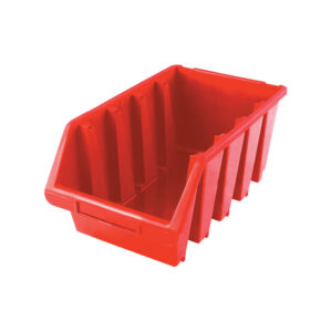 Storage Bin, Plastic, Red, 170mm x 240mm x 126mm