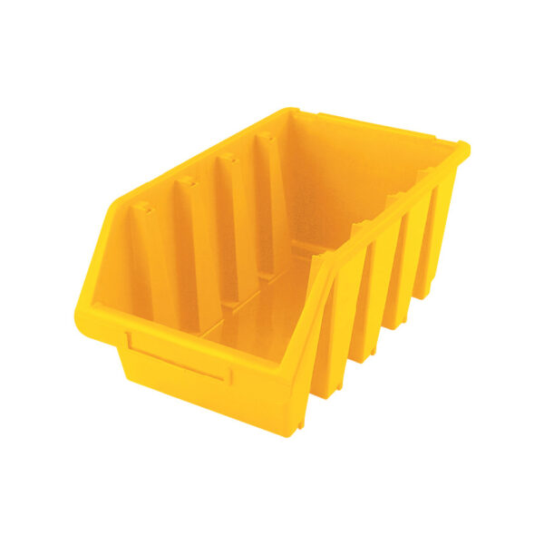 Storage Bin, Plastic, Yellow, 204mm x 340mm x 155mm