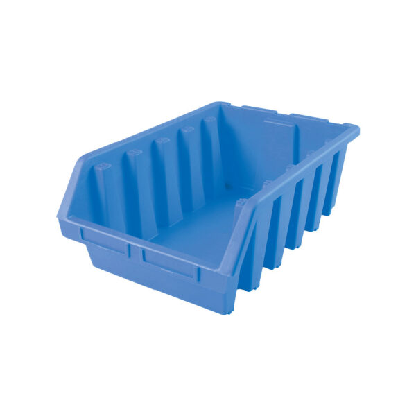 Storage Bin, Plastic, Blue, 330mm x 500mm x 187mm