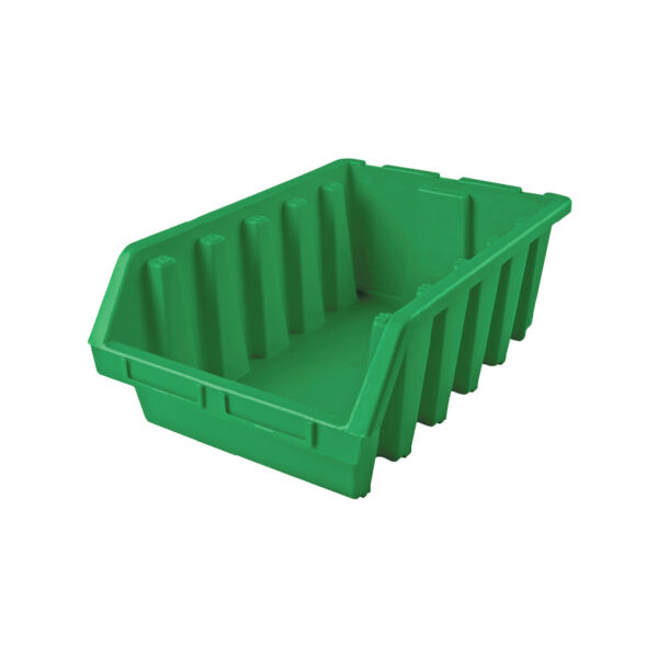 Storage Bin, Plastic, Green, 330mm x 500mm x 187mm