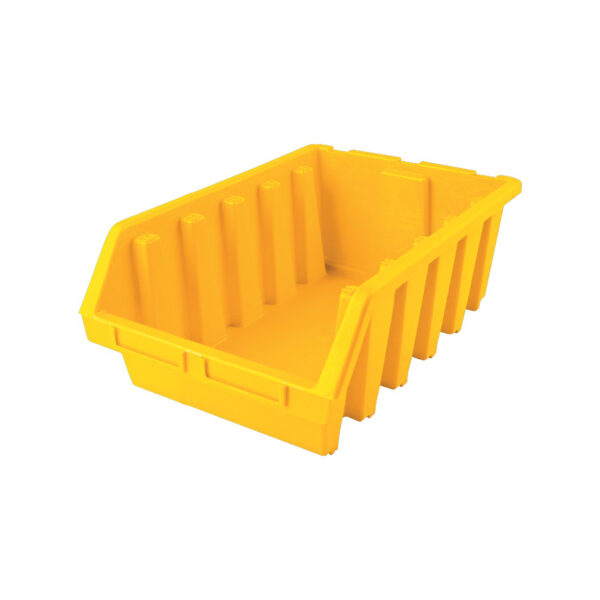 Storage Bin, Plastic, Yellow, 330mm x 500mm x 187mm