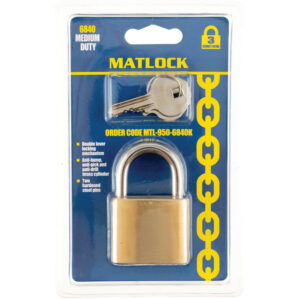 Slimline Brass Key Padlock - 40mm