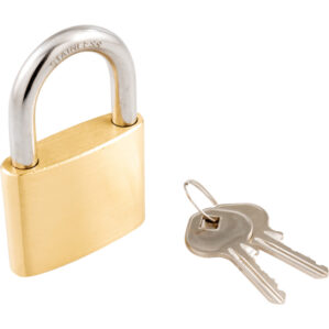 Slimline Brass Key Padlock - 50mm